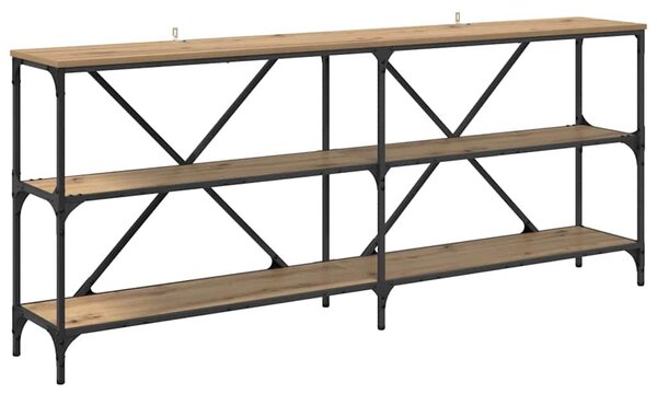 Konzolasztal polcokkal Artisan tölgy 180 x 30 x 75 cm Faanyag