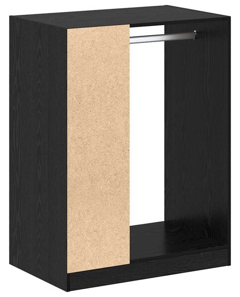 Ruhásszekrény polcokkal Musta tammi 77 x 48 x 102 cm Faanyag