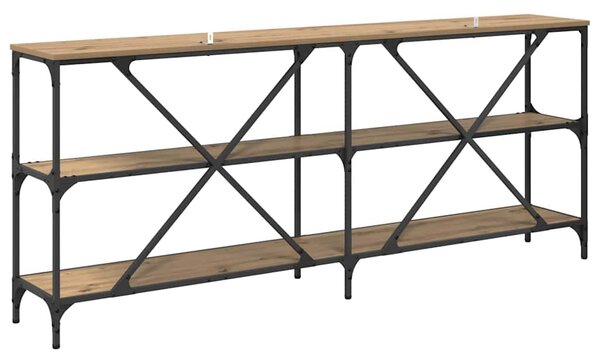 Konzolasztal polcokkal Artisan tölgy 180 x 30 x 75 cm Faanyag