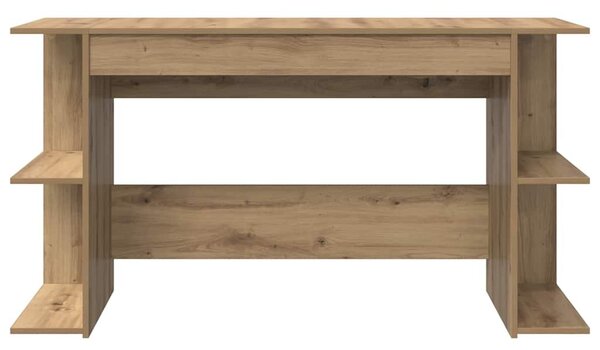 Asztal polcokkal kézműves tölgy 140 x 50 x 75 cm Faanyag