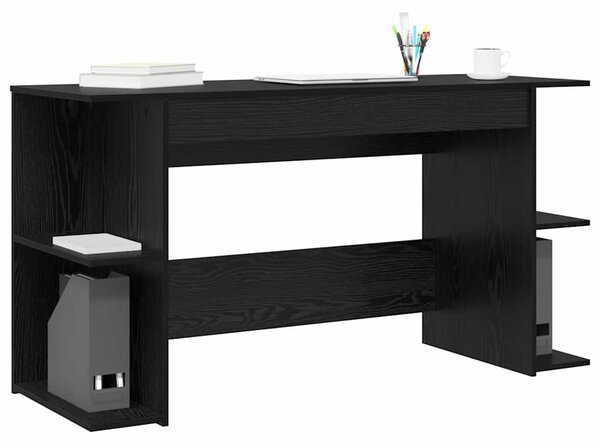 Asztal polcokkal Egyéb Musta tammi 140 x 50 x 75 cm Faanyag