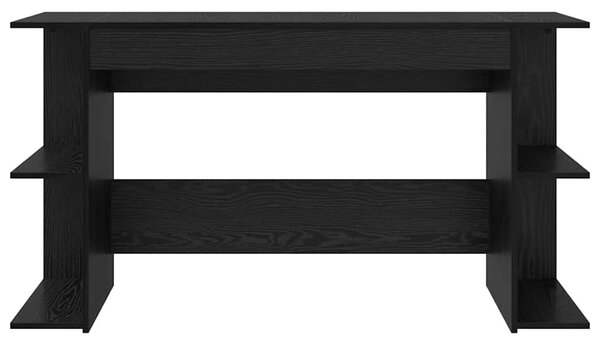 Asztal polcokkal Egyéb Musta tammi 140 x 50 x 75 cm Faanyag