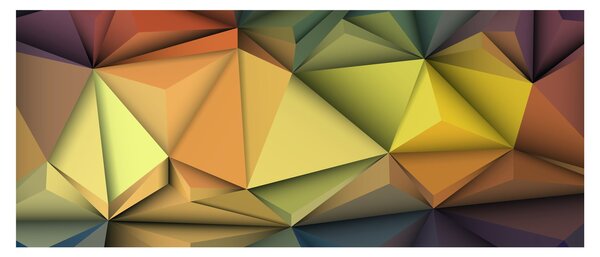 Kép - Sokszögű 3D absztrakció (120x50 cm)