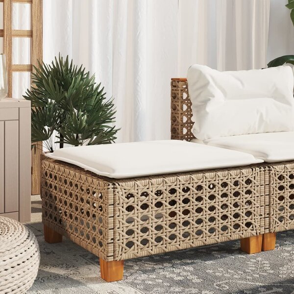 VidaXL szürke polyrattan kerti ülőke párnával 63,5 x 56 x 32 cm