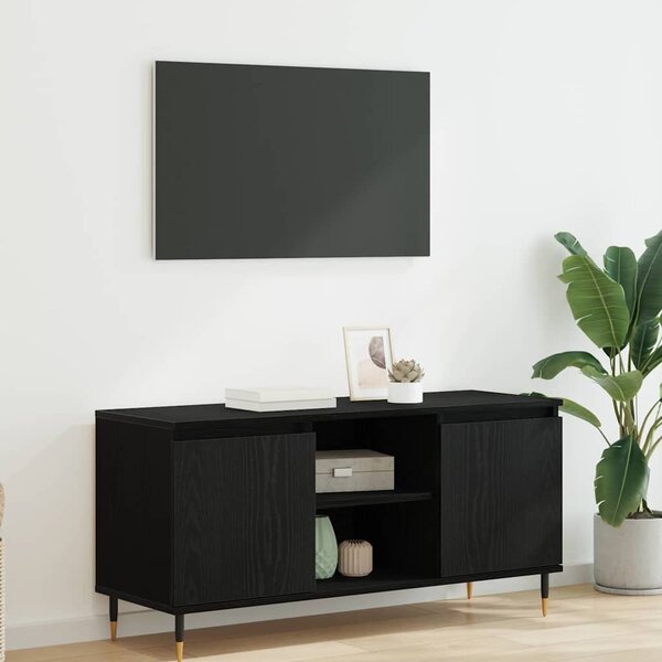 TV szekrény 104 x 35 x 50 cm Fekete tölgy Szerelt Fa