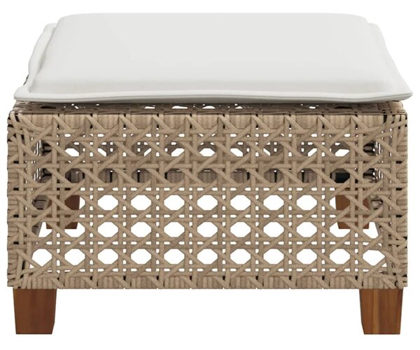 VidaXL szürke polyrattan kerti ülőke párnával 63,5 x 56 x 32 cm