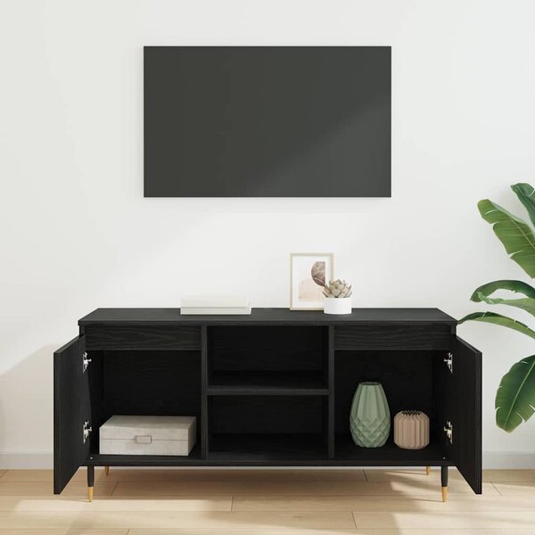 TV szekrény 104 x 35 x 50 cm Fekete tölgy Szerelt Fa