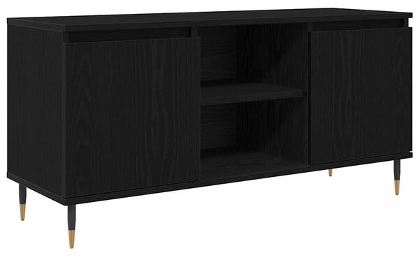 TV szekrény 104 x 35 x 50 cm Fekete tölgy Szerelt Fa