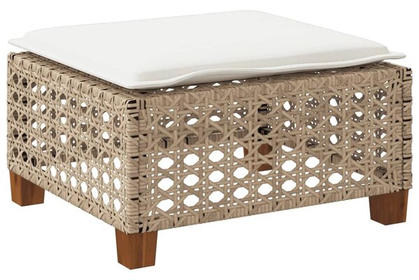 VidaXL szürke polyrattan kerti ülőke párnával 63,5 x 56 x 32 cm