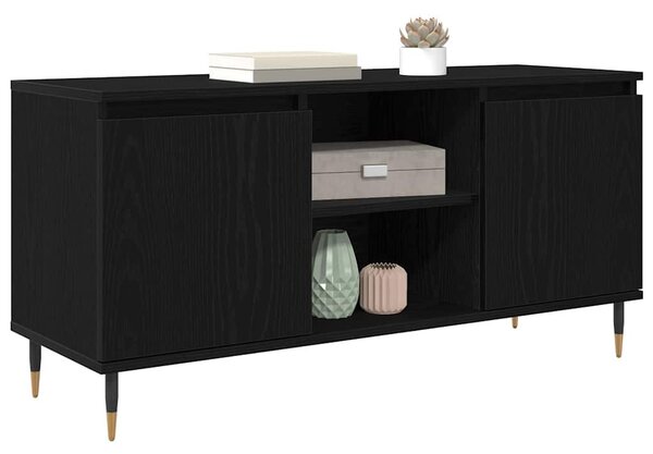 TV szekrény 104 x 35 x 50 cm Fekete tölgy Szerelt Fa