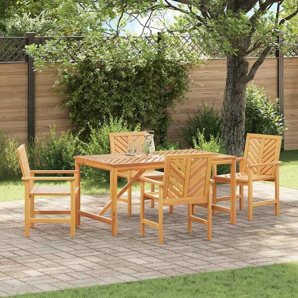 VidaXL Kert étkező szett 5 pcs Barna 150 x 90 x 74 cm tömör akácfa