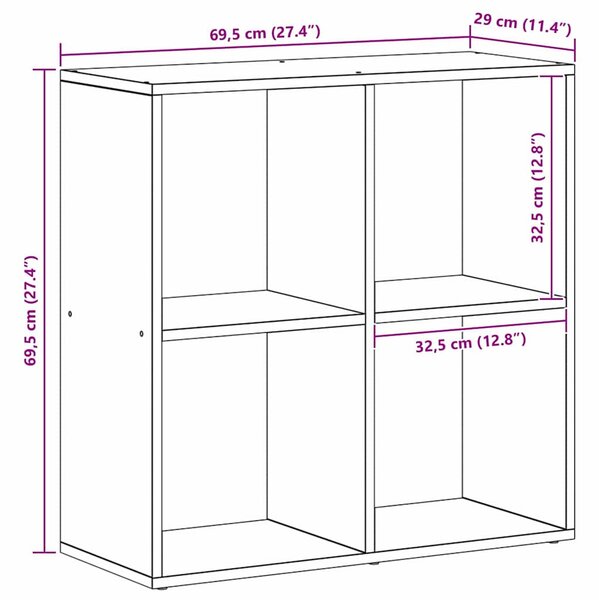 Könyvespolc Musta tammi 69.5 x 29 x 69.5 cm Faanyag