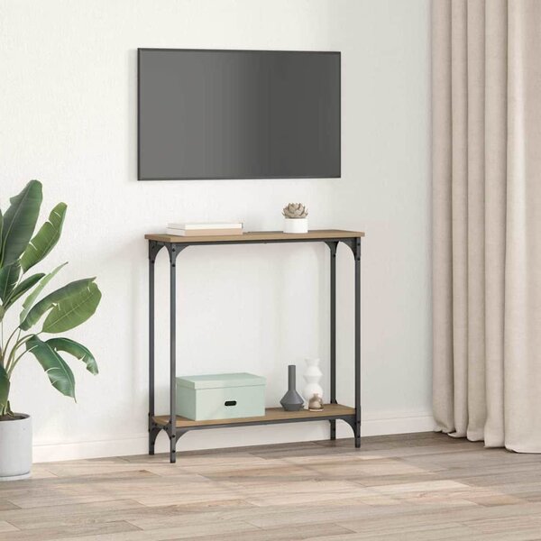 Konzolasztal polcokkal Artisan tölgy 75 x 22,5 x 75 cm Faanyag