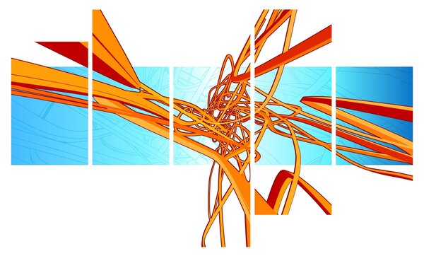 Kép - Összefonódó vonalak, absztrakciók (150x105 cm)