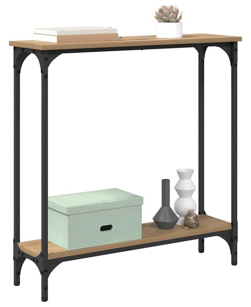Konzolasztal polcokkal Artisan tölgy 75 x 22,5 x 75 cm Faanyag
