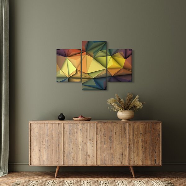 Kép - Sokszögű 3D absztrakció (90x60 cm)