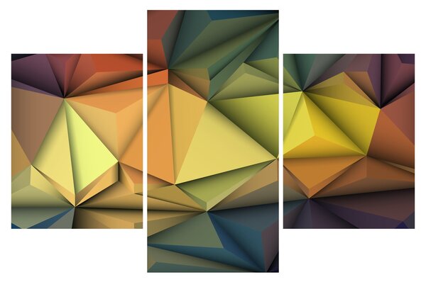 Kép - Sokszögű 3D absztrakció (90x60 cm)