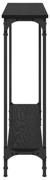 Konzolasztal polcokkal Fekete tölgy 102 x 23 x 15,5 cm Faanyag