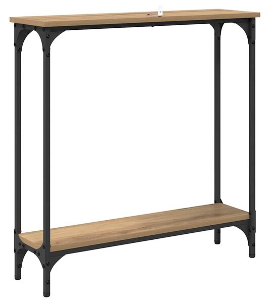 Konzolasztal polcokkal Artisan tölgy 75 x 22,5 x 75 cm Faanyag