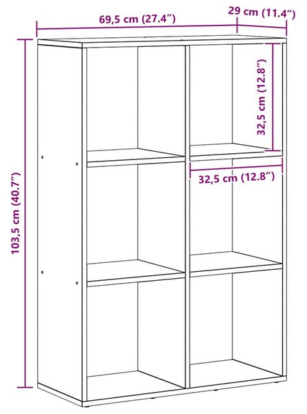 Könyvespolc Musta tammi 69.5 x 29 x 103.5 cm Faanyag