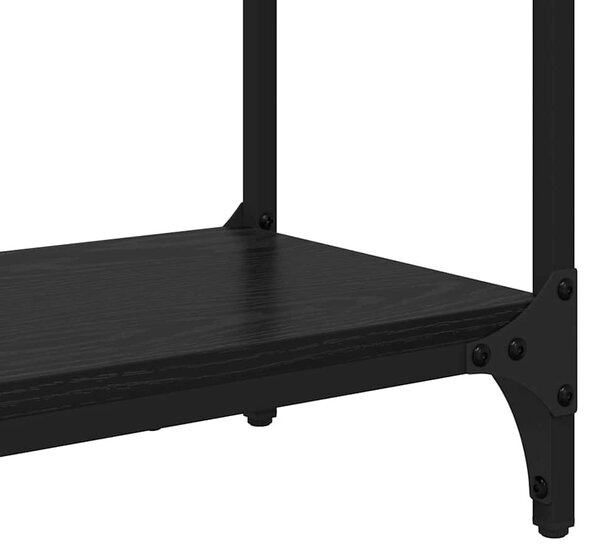 Konzolasztal polcokkal Fekete tölgy 75 x 29 x 75 cm Faanyag