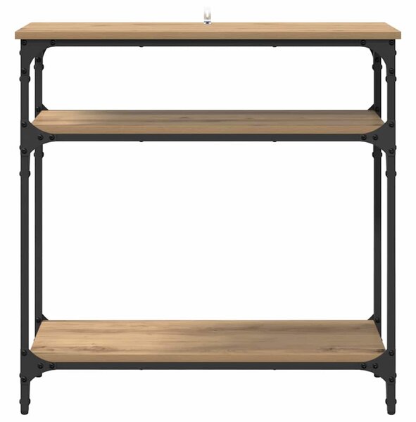 Konzolasztal polcokkal Artisan tölgy 75 x 29 x 75 cm Faanyag