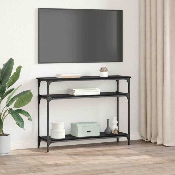 Konzolasztal Fekete tölgy 100 x 29 x 75 cm Szerelt Fa