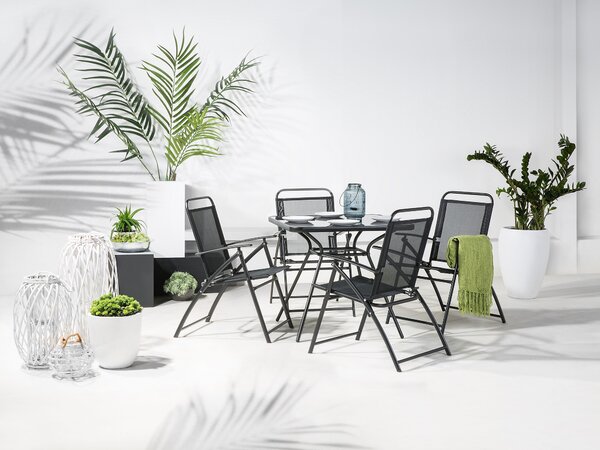 Bisztró asztal LIVO 80 cm 80 cm Üveg Fekete