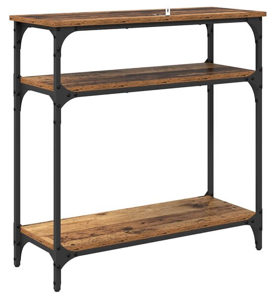 Konzolasztal polcokkal Öreg fa 75 x 29 x 75 cm Faanyag