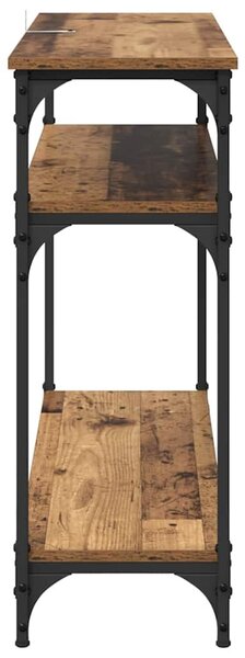 Konzolasztal polcokkal Öreg fa 100 x 29 x 75 cm Faanyag