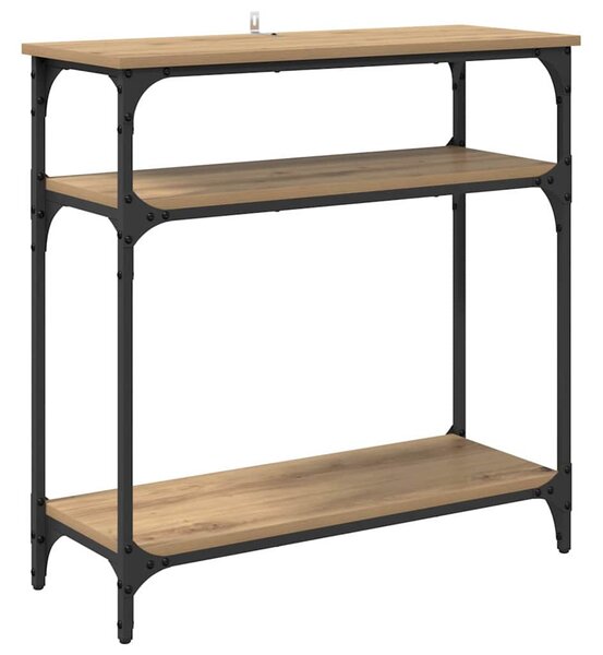 Konzolasztal polcokkal Artisan tölgy 75 x 29 x 75 cm Faanyag