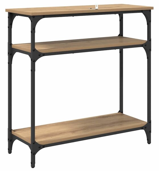 Konzolasztal polcokkal Artisan tölgy 75 x 29 x 75 cm Faanyag
