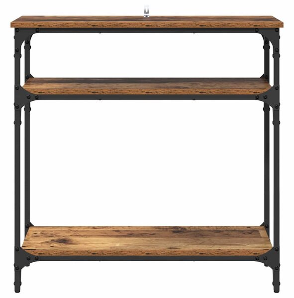 Konzolasztal polcokkal Öreg fa 75 x 29 x 75 cm Faanyag