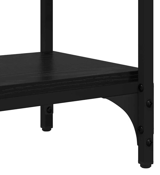 Polcokkal tárolóval Musta tammi 80 x 29 x 75 cm Faanyag