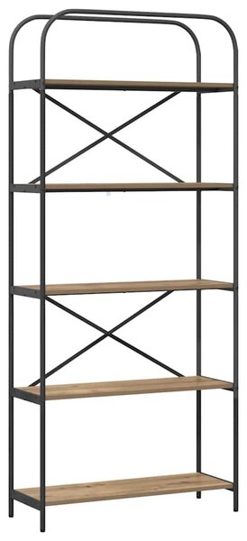Könyvespolc 5 szintes 80 x 30 x 183 cm Szerelt fa Artisan tölgy