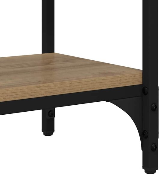 Konzolasztal polcokkal Artisan tölgy 80 x 29 x 75 cm Faanyag