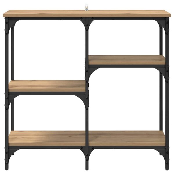 Konzolasztal polcokkal Artisan tölgy 80 x 29 x 75 cm Faanyag