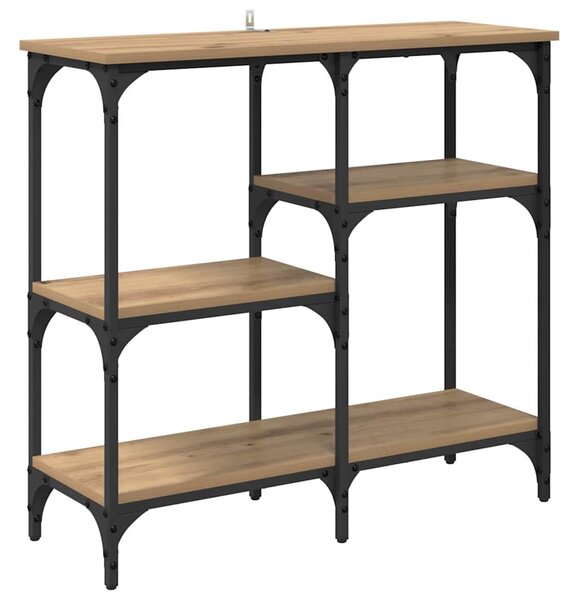 Konzolasztal polcokkal Artisan tölgy 80 x 29 x 75 cm Faanyag