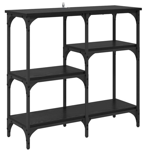 Polcokkal tárolóval Musta tammi 80 x 29 x 75 cm Faanyag