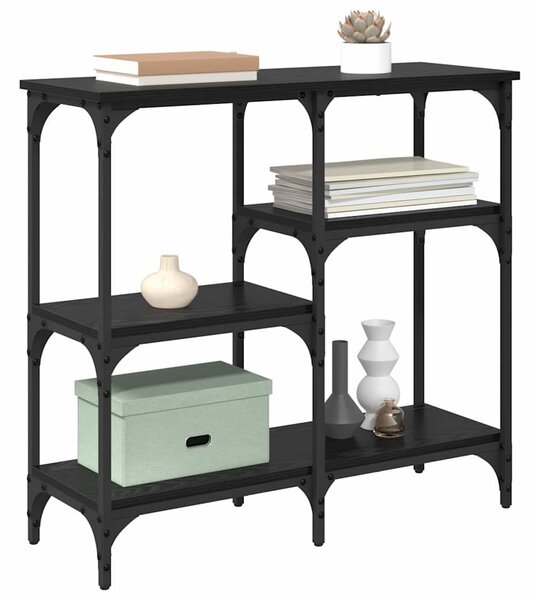 Polcokkal tárolóval Musta tammi 80 x 29 x 75 cm Faanyag