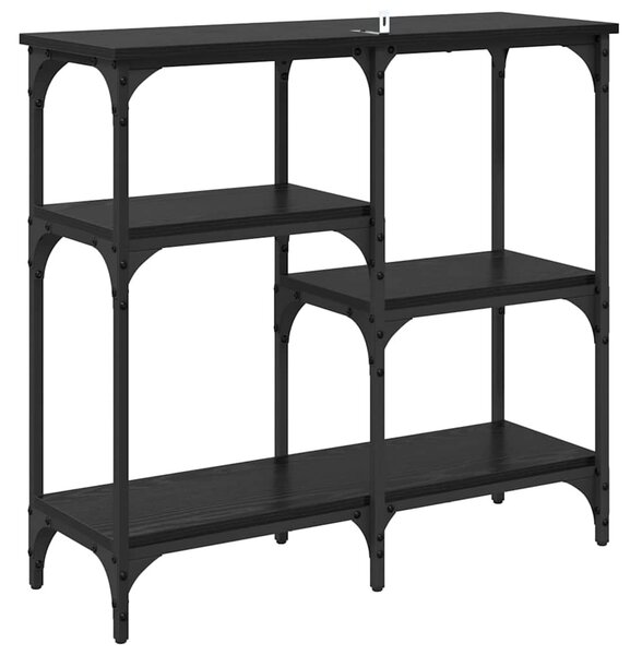 Polcokkal tárolóval Musta tammi 80 x 29 x 75 cm Faanyag