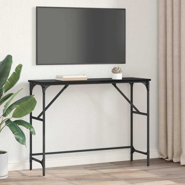 Konzolasztal Fekete tölgy 100 x 32 x 75 cm Faanyag