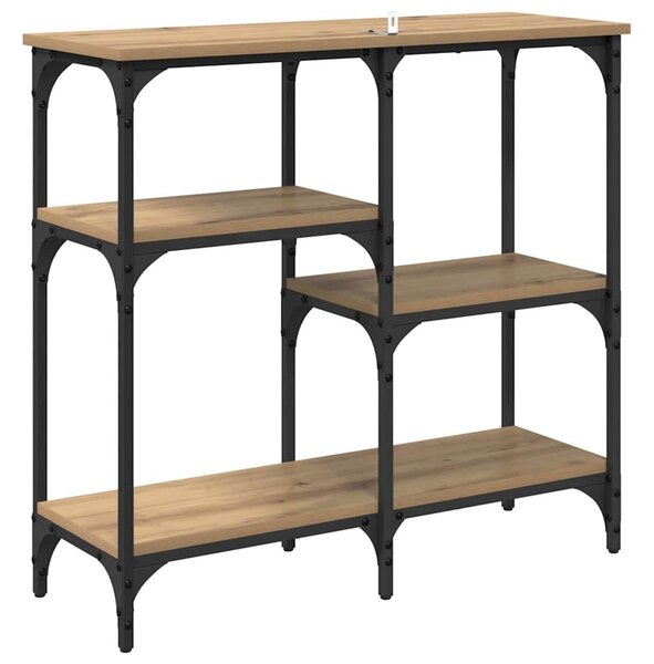 Konzolasztal polcokkal Artisan tölgy 80 x 29 x 75 cm Faanyag