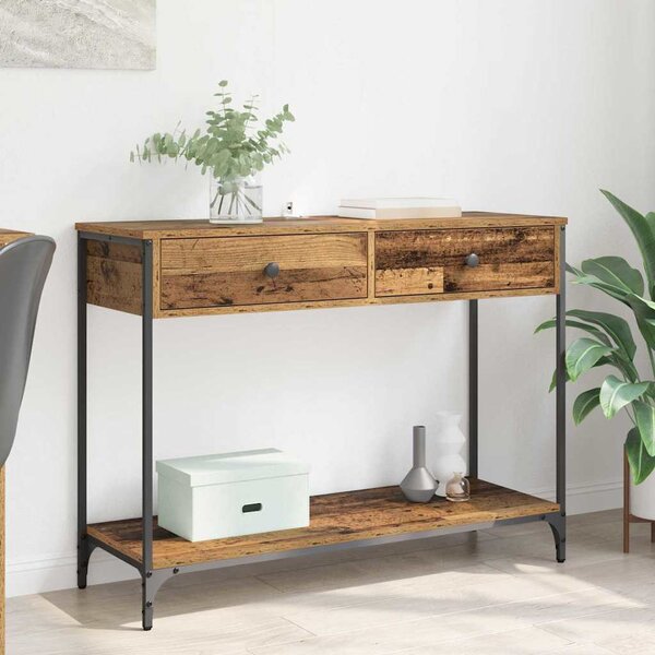 Konzolasztal fiókkal Öreg fa 100 x 34,5 x 75 cm Faanyag