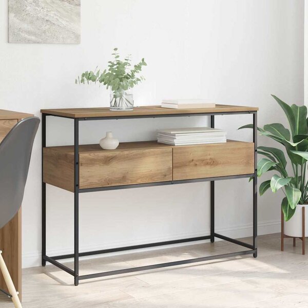 Konzolasztal fiókkal Artisan tölgy 100 x 40 x 75 cm Faanyag