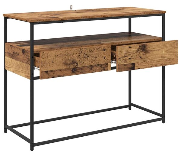 Konzolasztal fiókkal Öreg fa 100 x 40 x 75 cm Faanyag