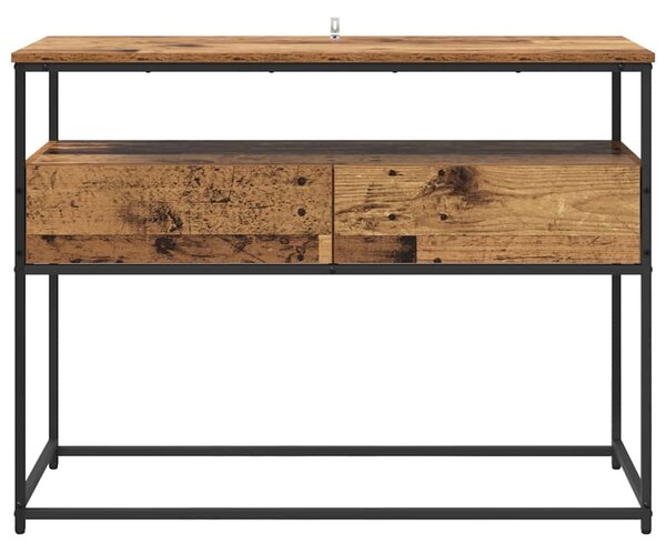 Konzolasztal fiókkal Öreg fa 100 x 40 x 75 cm Faanyag