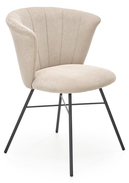 K459 Kárpitozott Szék, Fém lábakkal, Bézs / Fekete, Sz60xM59xM79 cm