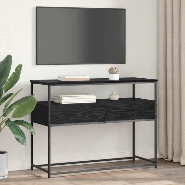 Konzolasztal fiókkal Fekete tölgy 100 x 40 x 75 cm Faanyag