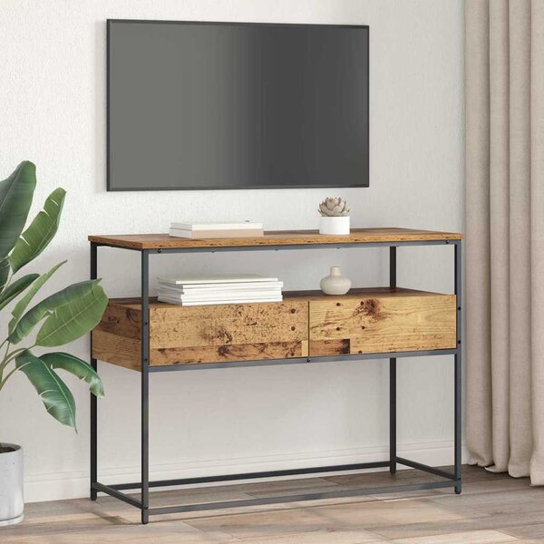 Konzolasztal fiókkal Öreg fa 100 x 40 x 75 cm Faanyag